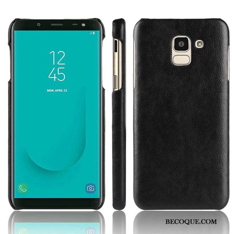 Kuori Samsung Galaxy J6 Nahka Kukkakuvio Kova, Kotelo Samsung Galaxy J6 Suojaus Puhelimen Kuoret Punainen