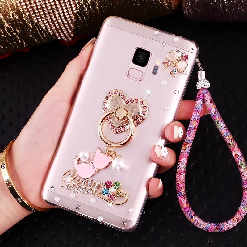 Kuori Samsung Galaxy J6 Rhinestone Inlay Kulta Puhelimen Kuoret, Kotelo Samsung Galaxy J6 Suojaus Niitti Rengas