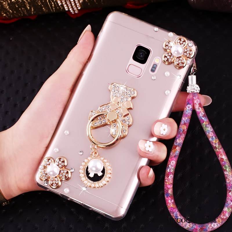 Kuori Samsung Galaxy J6 Rhinestone Inlay Kulta Puhelimen Kuoret, Kotelo Samsung Galaxy J6 Suojaus Niitti Rengas