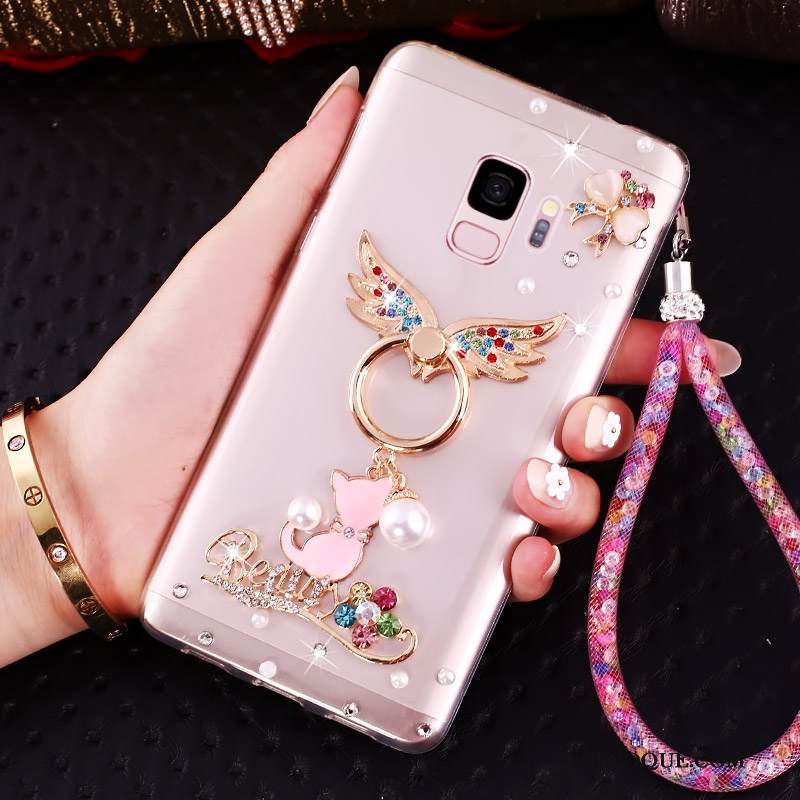 Kuori Samsung Galaxy J6 Rhinestone Inlay Kulta Puhelimen Kuoret, Kotelo Samsung Galaxy J6 Suojaus Niitti Rengas
