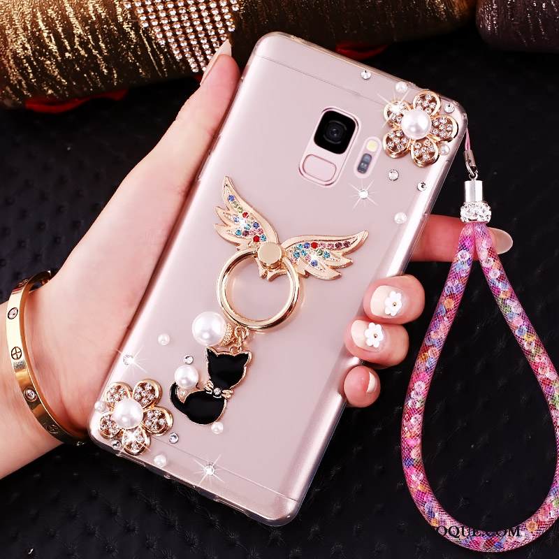 Kuori Samsung Galaxy J6 Rhinestone Inlay Kulta Puhelimen Kuoret, Kotelo Samsung Galaxy J6 Suojaus Niitti Rengas
