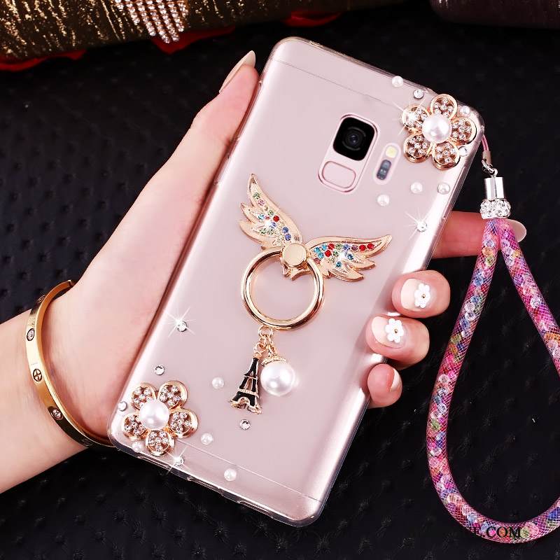 Kuori Samsung Galaxy J6 Rhinestone Inlay Kulta Puhelimen Kuoret, Kotelo Samsung Galaxy J6 Suojaus Niitti Rengas