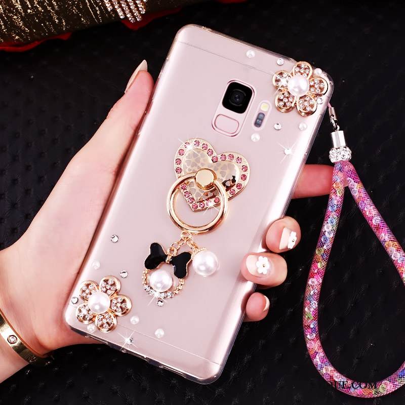 Kuori Samsung Galaxy J6 Rhinestone Inlay Kulta Puhelimen Kuoret, Kotelo Samsung Galaxy J6 Suojaus Niitti Rengas