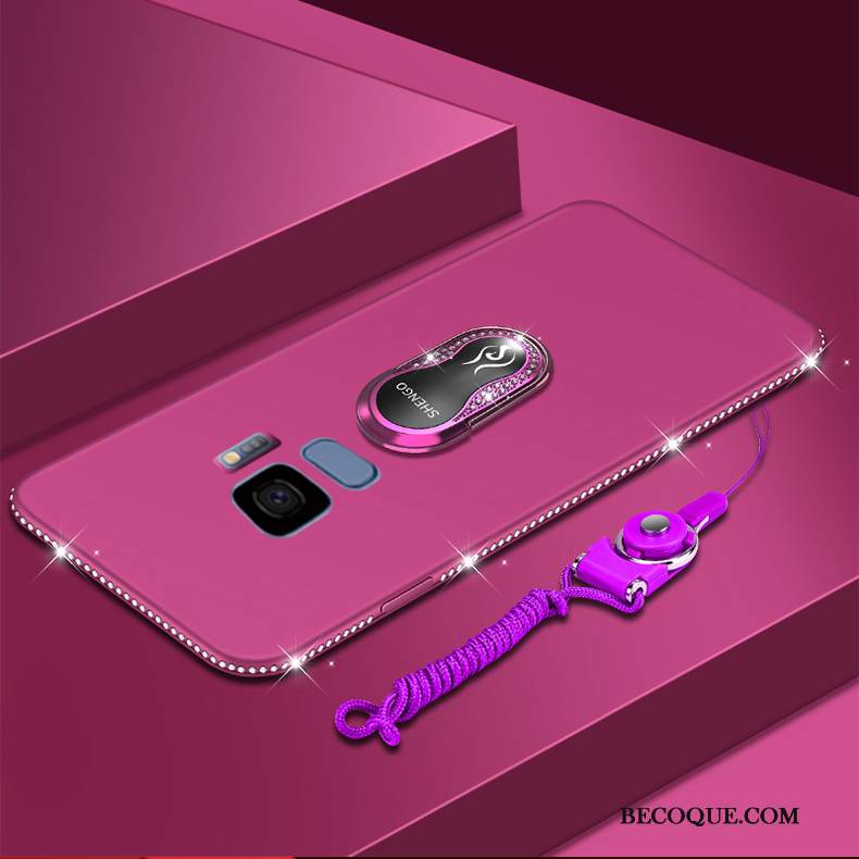 Kuori Samsung Galaxy J6 Suojaus Karkaisu Puhelimen Kuoret, Kotelo Samsung Galaxy J6 Tuki Violetti Ripustettava Kaula