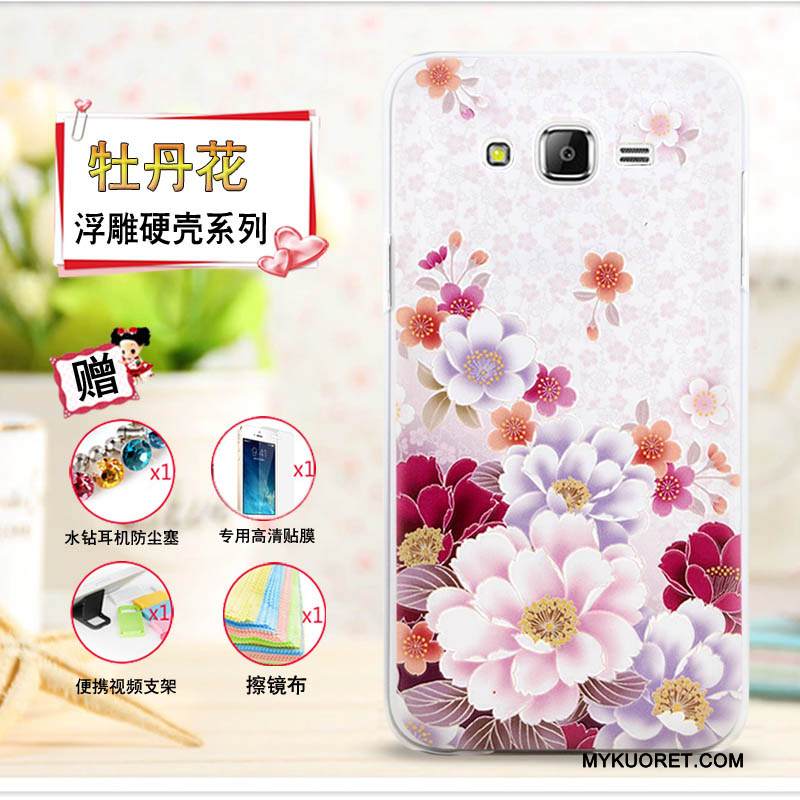 Kuori Samsung Galaxy J7 2015 Kohokuviointi Violetti Ohut, Kotelo Samsung Galaxy J7 2015 Sarjakuva Puhelimen Kuoret