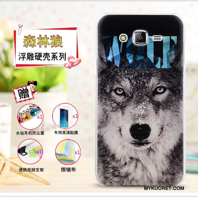 Kuori Samsung Galaxy J7 2015 Kohokuviointi Violetti Ohut, Kotelo Samsung Galaxy J7 2015 Sarjakuva Puhelimen Kuoret