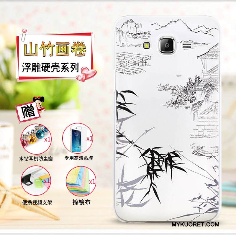 Kuori Samsung Galaxy J7 2015 Kohokuviointi Violetti Ohut, Kotelo Samsung Galaxy J7 2015 Sarjakuva Puhelimen Kuoret