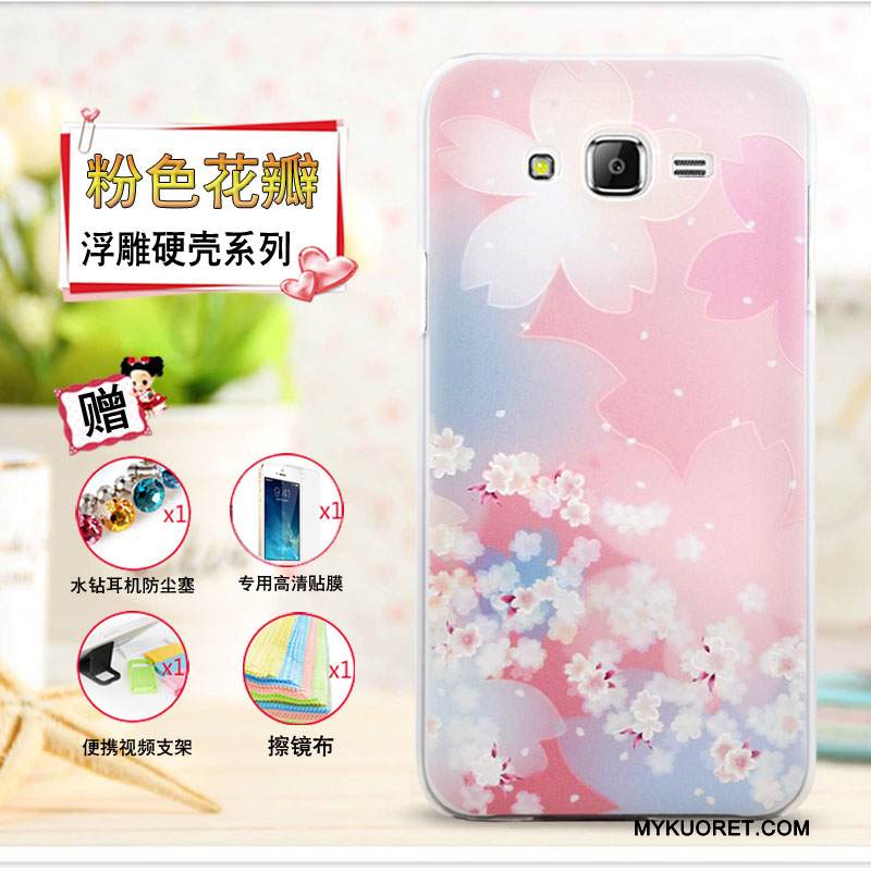 Kuori Samsung Galaxy J7 2015 Kohokuviointi Violetti Ohut, Kotelo Samsung Galaxy J7 2015 Sarjakuva Puhelimen Kuoret