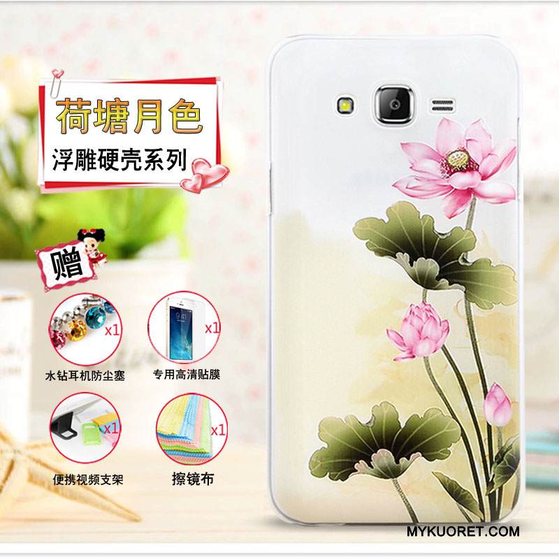 Kuori Samsung Galaxy J7 2015 Kohokuviointi Violetti Ohut, Kotelo Samsung Galaxy J7 2015 Sarjakuva Puhelimen Kuoret