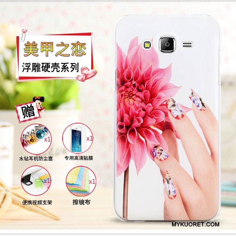 Kuori Samsung Galaxy J7 2015 Kohokuviointi Violetti Ohut, Kotelo Samsung Galaxy J7 2015 Sarjakuva Puhelimen Kuoret