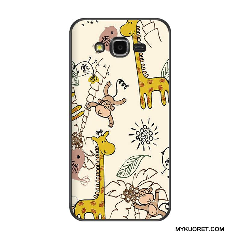 Kuori Samsung Galaxy J7 2015 Laukut Musta Puhelimen Kuoret, Kotelo Samsung Galaxy J7 2015 Pehmeä Neste Valkoinen Uusi