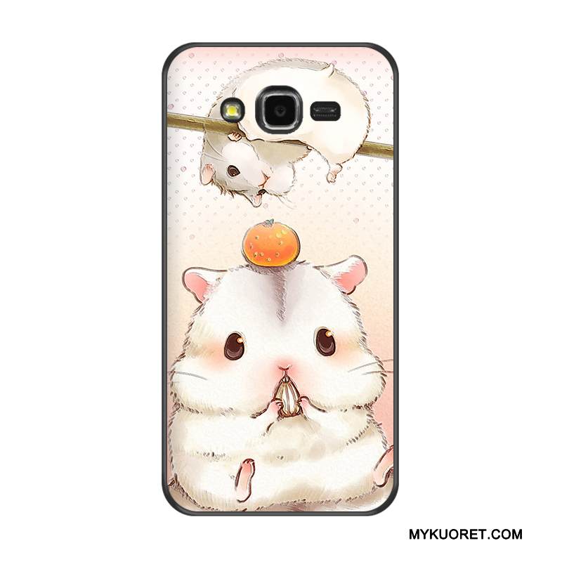 Kuori Samsung Galaxy J7 2015 Laukut Musta Puhelimen Kuoret, Kotelo Samsung Galaxy J7 2015 Pehmeä Neste Valkoinen Uusi