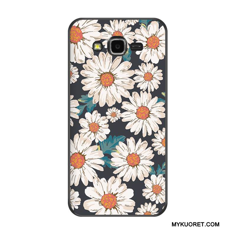 Kuori Samsung Galaxy J7 2015 Laukut Musta Puhelimen Kuoret, Kotelo Samsung Galaxy J7 2015 Pehmeä Neste Valkoinen Uusi