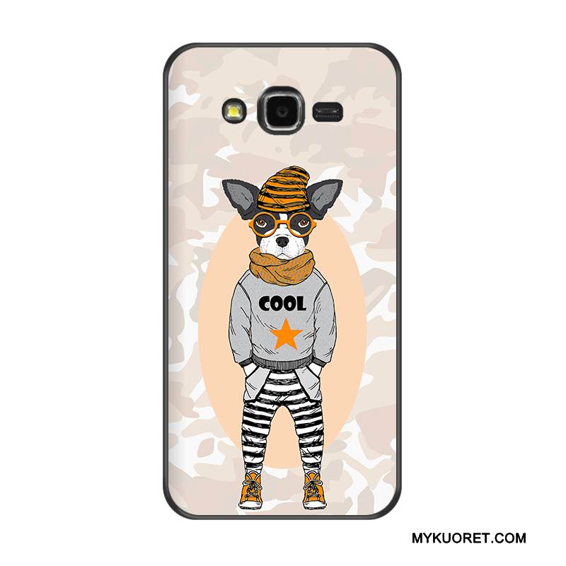 Kuori Samsung Galaxy J7 2015 Laukut Musta Puhelimen Kuoret, Kotelo Samsung Galaxy J7 2015 Pehmeä Neste Valkoinen Uusi