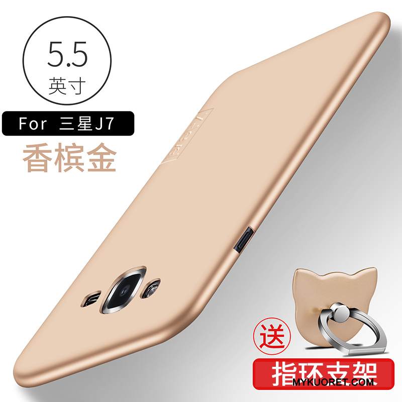 Kuori Samsung Galaxy J7 2015 Laukut Puhelimen Kuoret Musta, Kotelo Samsung Galaxy J7 2015 Suojaus Ohut Trendi