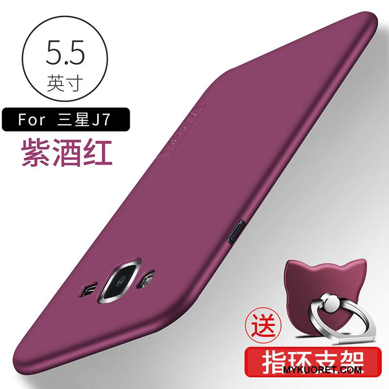 Kuori Samsung Galaxy J7 2015 Laukut Puhelimen Kuoret Musta, Kotelo Samsung Galaxy J7 2015 Suojaus Ohut Trendi