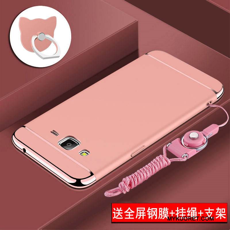 Kuori Samsung Galaxy J7 2015 Laukut Puhelimen Kuoret Pesty Suede, Kotelo Samsung Galaxy J7 2015 Suojaus Punainen Murtumaton