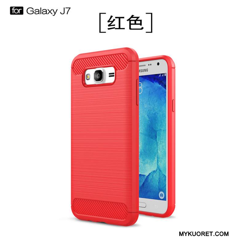 Kuori Samsung Galaxy J7 2015 Laukut Uusi Puhelimen Kuoret, Kotelo Samsung Galaxy J7 2015 Pehmeä Neste Musta Murtumaton