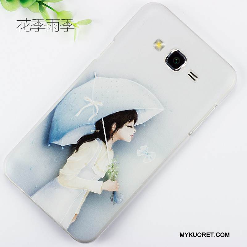 Kuori Samsung Galaxy J7 2015 Maalaus Puhelimen Kuoret Sininen, Kotelo Samsung Galaxy J7 2015 Kohokuviointi