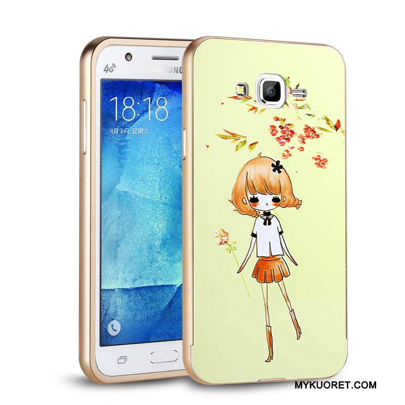 Kuori Samsung Galaxy J7 2015 Metalli Takakansi Kehys, Kotelo Samsung Galaxy J7 2015 Kova Puhelimen Kuoret