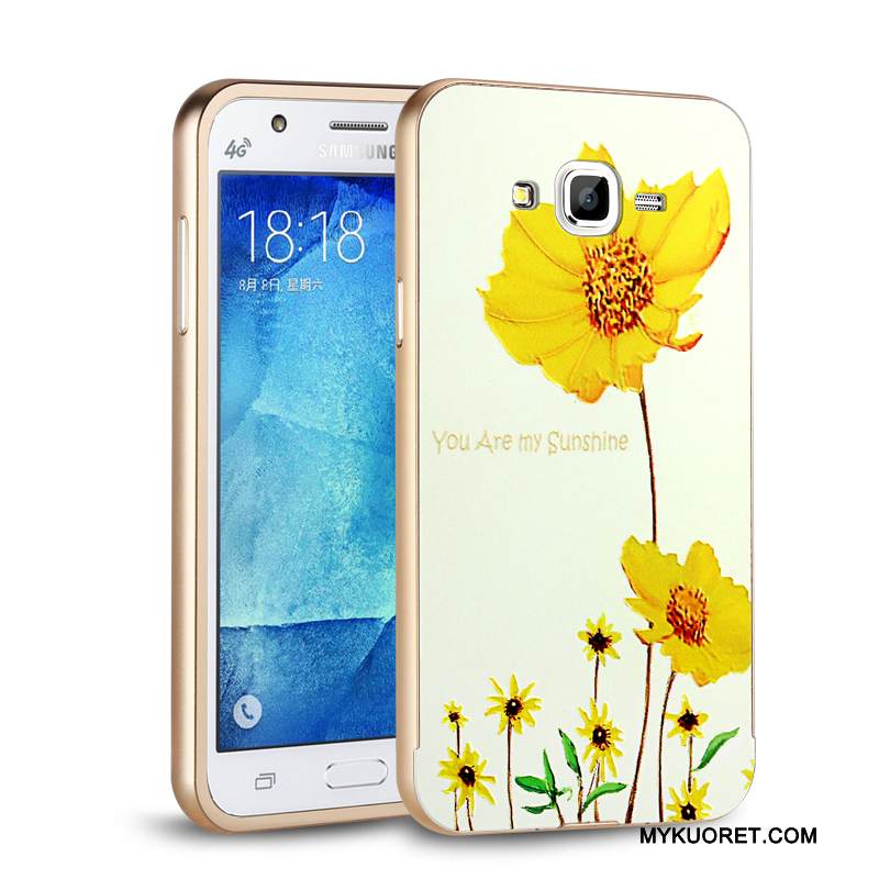Kuori Samsung Galaxy J7 2015 Metalli Takakansi Kehys, Kotelo Samsung Galaxy J7 2015 Kova Puhelimen Kuoret