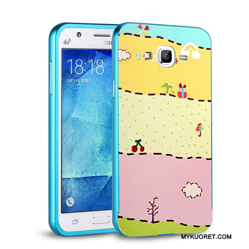 Kuori Samsung Galaxy J7 2015 Metalli Takakansi Kehys, Kotelo Samsung Galaxy J7 2015 Kova Puhelimen Kuoret