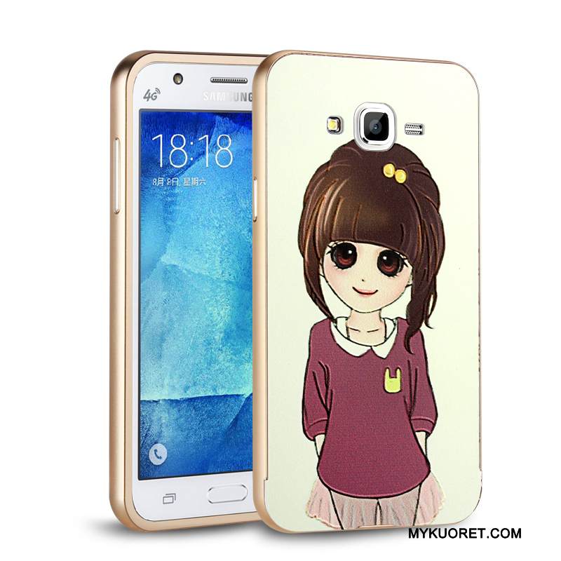 Kuori Samsung Galaxy J7 2015 Metalli Takakansi Kehys, Kotelo Samsung Galaxy J7 2015 Kova Puhelimen Kuoret