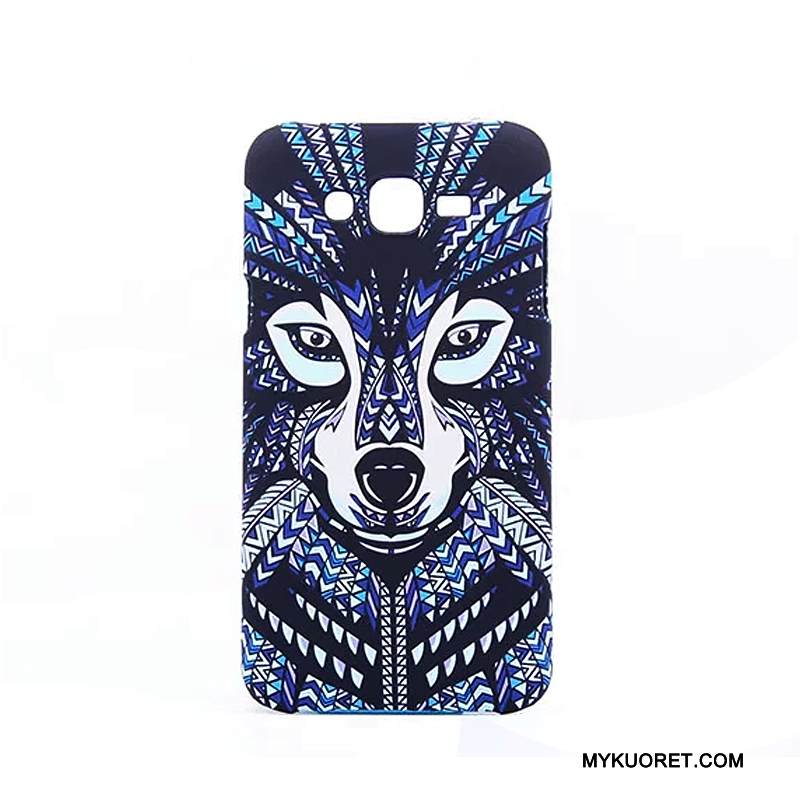 Kuori Samsung Galaxy J7 2015 Monivärinen Kova Eläin, Kotelo Samsung Galaxy J7 2015 Suojaus Puhelimen Kuoret Pesty Suede