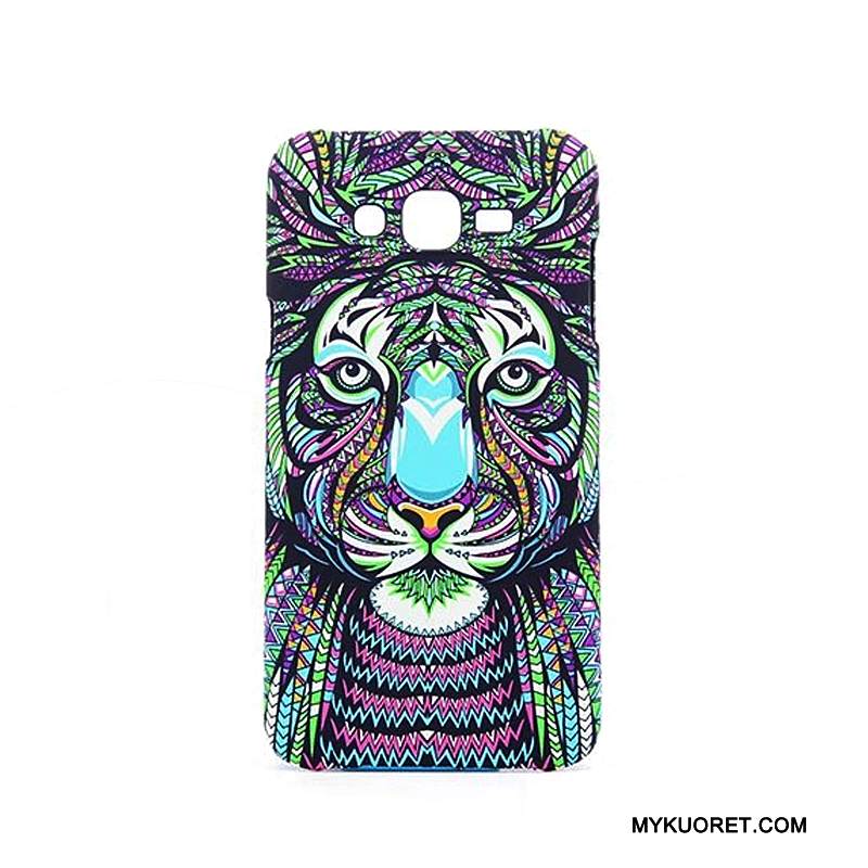 Kuori Samsung Galaxy J7 2015 Monivärinen Kova Eläin, Kotelo Samsung Galaxy J7 2015 Suojaus Puhelimen Kuoret Pesty Suede