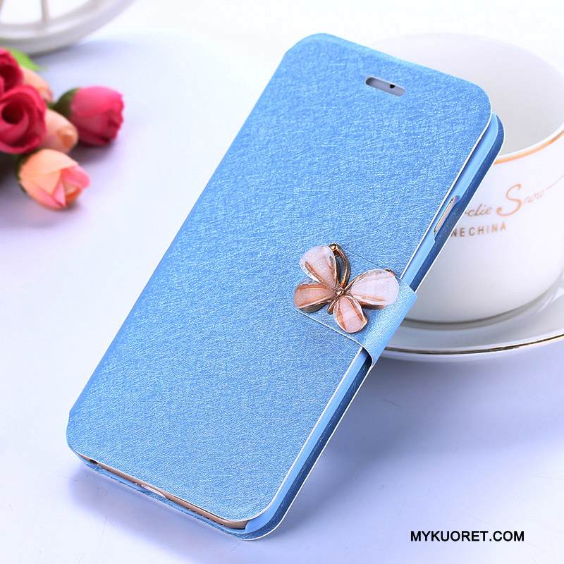 Kuori Samsung Galaxy J7 2015 Nahka Pesty Suede Puhelimen Kuoret, Kotelo Samsung Galaxy J7 2015 Suojaus Kova Vaaleansininen