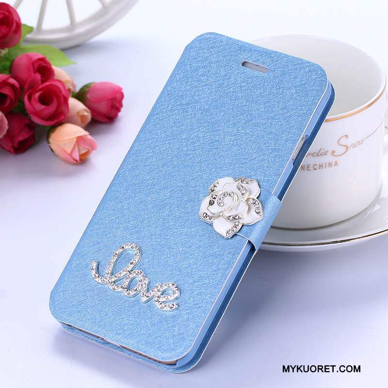 Kuori Samsung Galaxy J7 2015 Nahka Pesty Suede Puhelimen Kuoret, Kotelo Samsung Galaxy J7 2015 Suojaus Kova Vaaleansininen