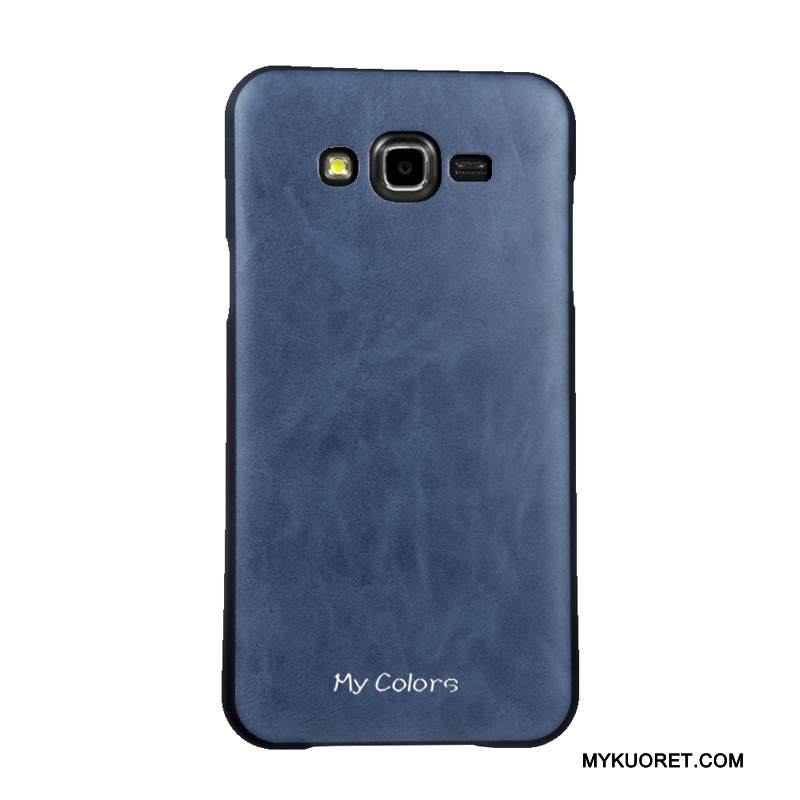 Kuori Samsung Galaxy J7 2015 Nahka Puhelimen Kuoret Liiketoiminta, Kotelo Samsung Galaxy J7 2015 Pehmeä Neste Sininen
