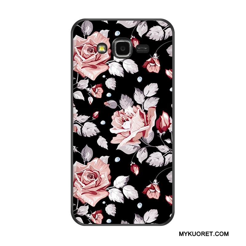 Kuori Samsung Galaxy J7 2015 Pehmeä Neste Kova Puhelimen Kuoret, Kotelo Samsung Galaxy J7 2015 Silikoni Murtumaton Punainen