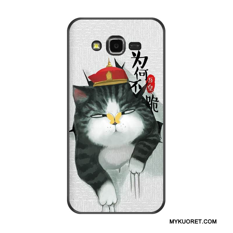 Kuori Samsung Galaxy J7 2015 Pehmeä Neste Kova Puhelimen Kuoret, Kotelo Samsung Galaxy J7 2015 Silikoni Murtumaton Punainen