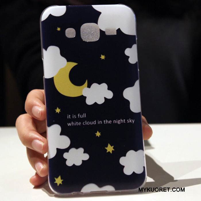 Kuori Samsung Galaxy J7 2015 Pehmeä Neste Murtumaton Puhelimen Kuoret, Kotelo Samsung Galaxy J7 2015 Silikoni Tummansininen