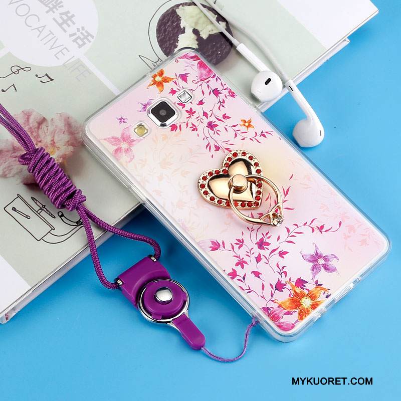 Kuori Samsung Galaxy J7 2015 Pehmeä Neste Puhelimen Kuoret Violetti, Kotelo Samsung Galaxy J7 2015 Silikoni Murtumaton