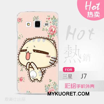 Kuori Samsung Galaxy J7 2015 Sarjakuva Ohut Ultra, Kotelo Samsung Galaxy J7 2015 Suojaus Sininen Kova