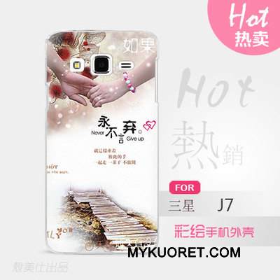 Kuori Samsung Galaxy J7 2015 Sarjakuva Ohut Ultra, Kotelo Samsung Galaxy J7 2015 Suojaus Sininen Kova