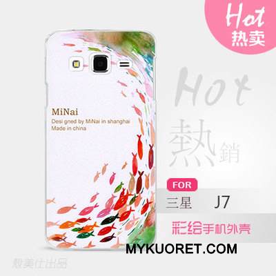 Kuori Samsung Galaxy J7 2015 Sarjakuva Ohut Ultra, Kotelo Samsung Galaxy J7 2015 Suojaus Sininen Kova