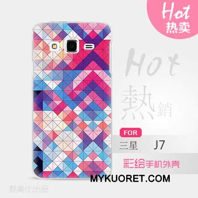 Kuori Samsung Galaxy J7 2015 Sarjakuva Ohut Ultra, Kotelo Samsung Galaxy J7 2015 Suojaus Sininen Kova