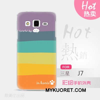 Kuori Samsung Galaxy J7 2015 Sarjakuva Ohut Ultra, Kotelo Samsung Galaxy J7 2015 Suojaus Sininen Kova