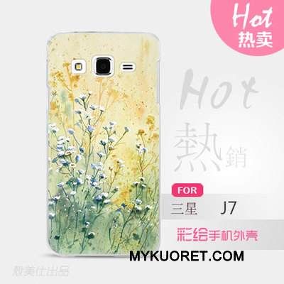 Kuori Samsung Galaxy J7 2015 Sarjakuva Ohut Ultra, Kotelo Samsung Galaxy J7 2015 Suojaus Sininen Kova