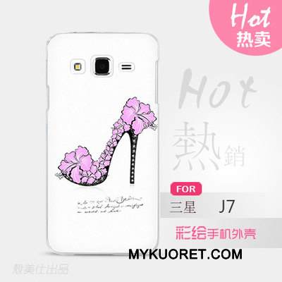 Kuori Samsung Galaxy J7 2015 Sarjakuva Ohut Ultra, Kotelo Samsung Galaxy J7 2015 Suojaus Sininen Kova