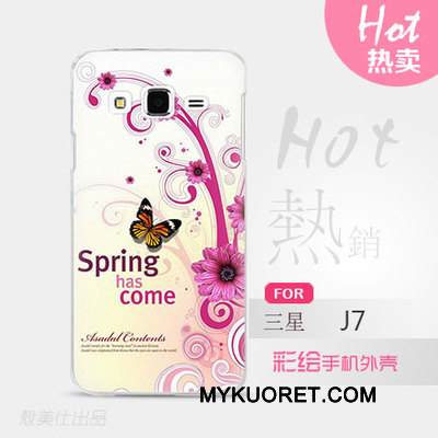 Kuori Samsung Galaxy J7 2015 Sarjakuva Ohut Ultra, Kotelo Samsung Galaxy J7 2015 Suojaus Sininen Kova