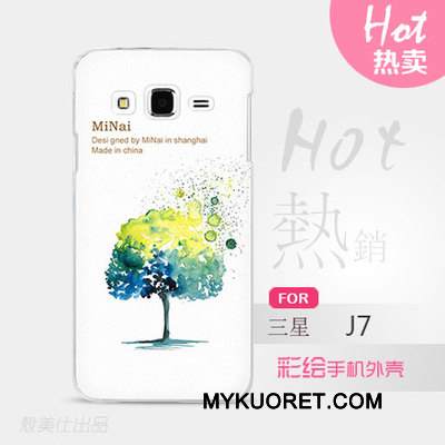 Kuori Samsung Galaxy J7 2015 Sarjakuva Ohut Ultra, Kotelo Samsung Galaxy J7 2015 Suojaus Sininen Kova