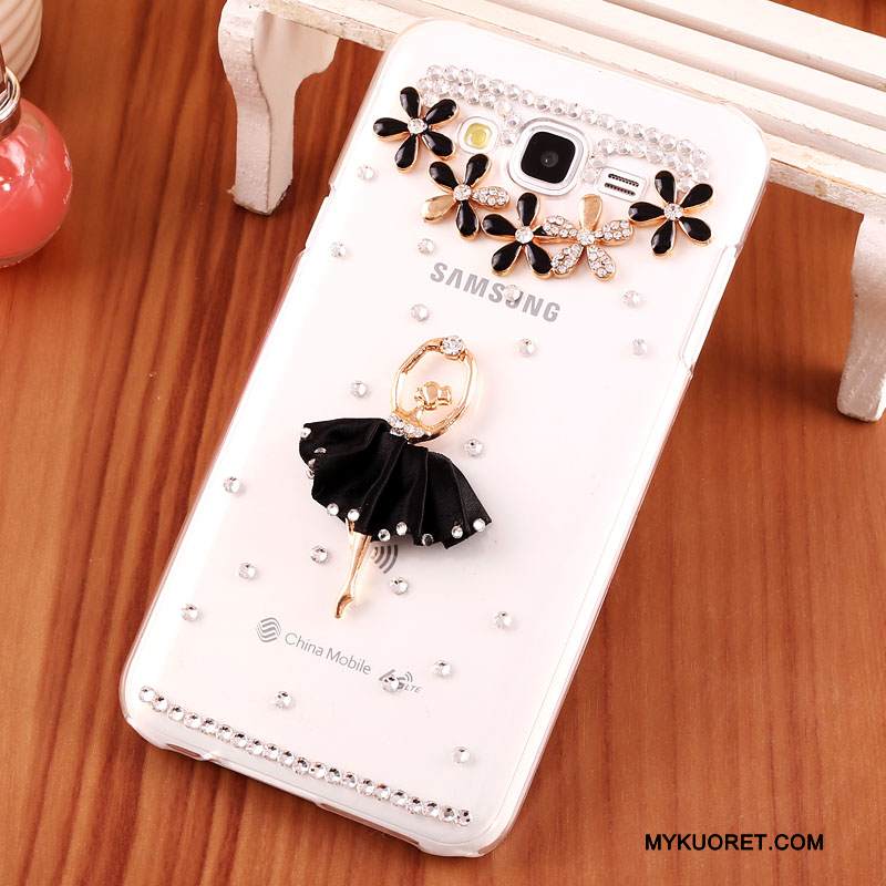 Kuori Samsung Galaxy J7 2015 Strassi Kova Kulta, Kotelo Samsung Galaxy J7 2015 Suojaus Puhelimen Kuoret Läpinäkyvä