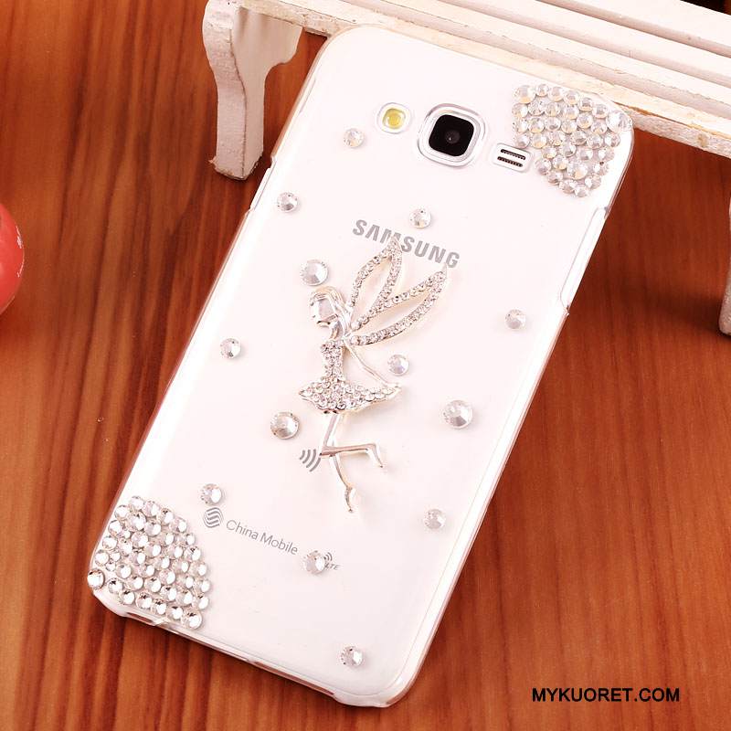 Kuori Samsung Galaxy J7 2015 Strassi Kova Kulta, Kotelo Samsung Galaxy J7 2015 Suojaus Puhelimen Kuoret Läpinäkyvä