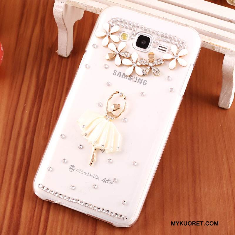 Kuori Samsung Galaxy J7 2015 Strassi Kova Kulta, Kotelo Samsung Galaxy J7 2015 Suojaus Puhelimen Kuoret Läpinäkyvä