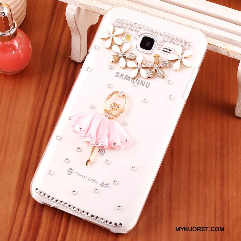 Kuori Samsung Galaxy J7 2015 Strassi Kova Kulta, Kotelo Samsung Galaxy J7 2015 Suojaus Puhelimen Kuoret Läpinäkyvä