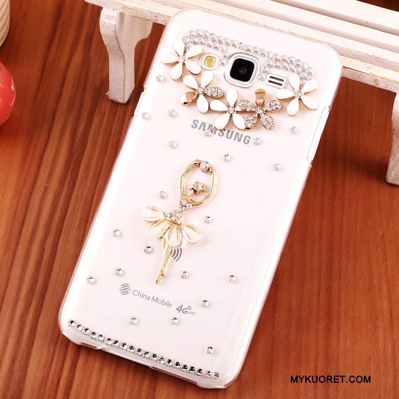 Kuori Samsung Galaxy J7 2015 Strassi Kova Kulta, Kotelo Samsung Galaxy J7 2015 Suojaus Puhelimen Kuoret Läpinäkyvä